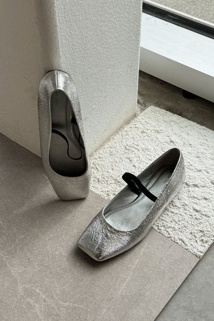 Metallic Silver Ballet Flat Metallic Silver Ballet Flat