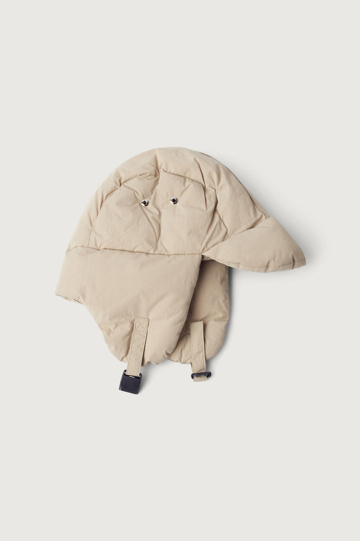 PUFFER TRAPPER HAT in Beige — alternate angle