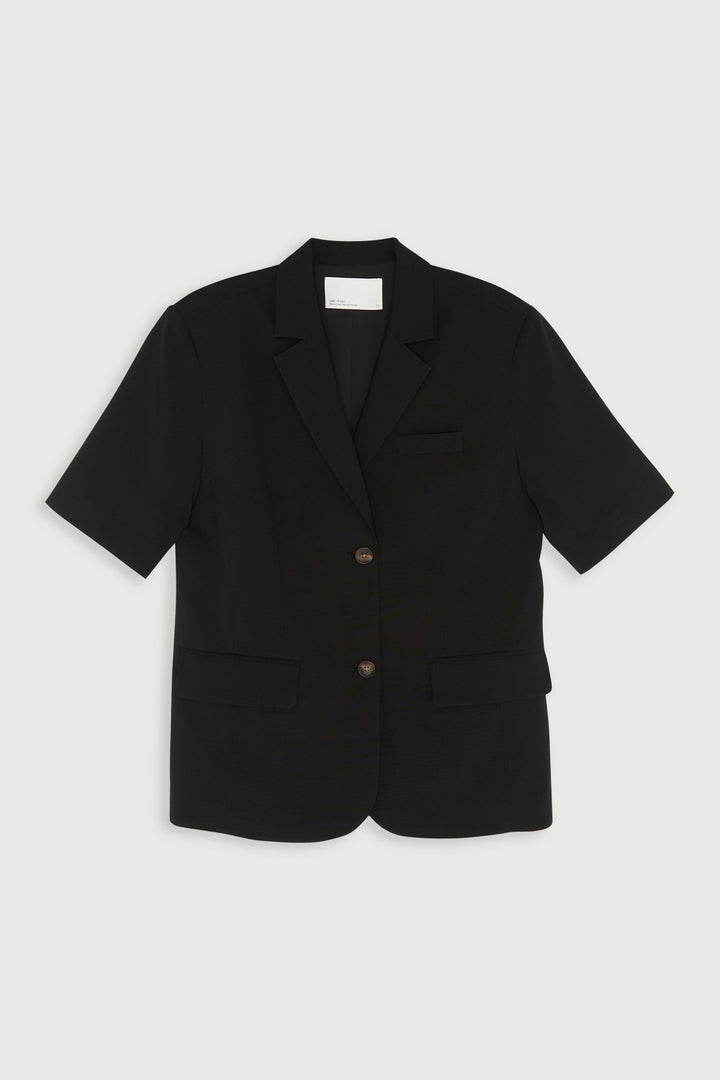 SHORT SLEEVE BLAZER in Black — alternate angle