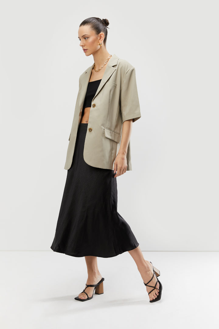 SHORT SLEEVE BLAZER in Rock — alternate angle