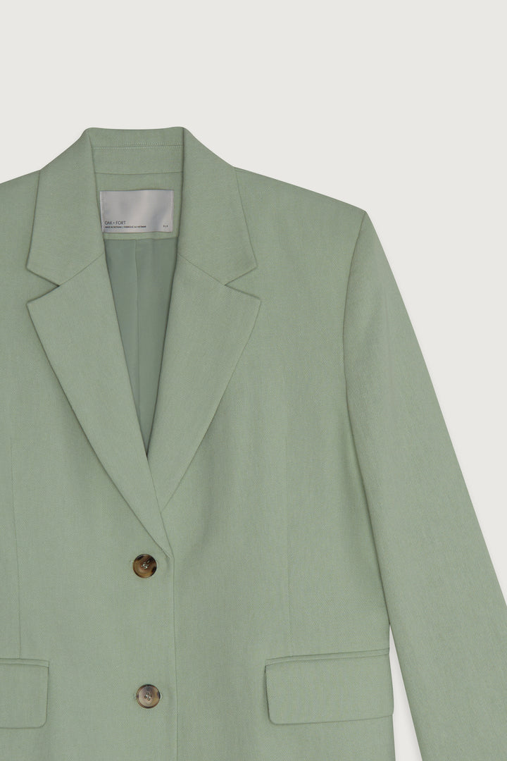 LINEN BLAZER in Sea Foam — alternate angle