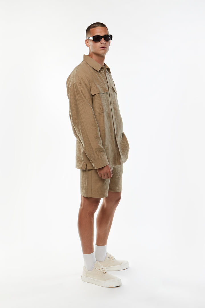 SHIRT JACKET in LEAD GRAY — alternate angle
