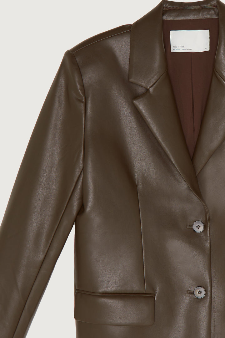 VEGAN LEATHER BLAZER