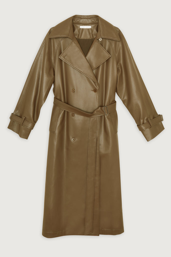 Oversized Vegan Leather Trench Coat OAK FORT – OAK FORT USA