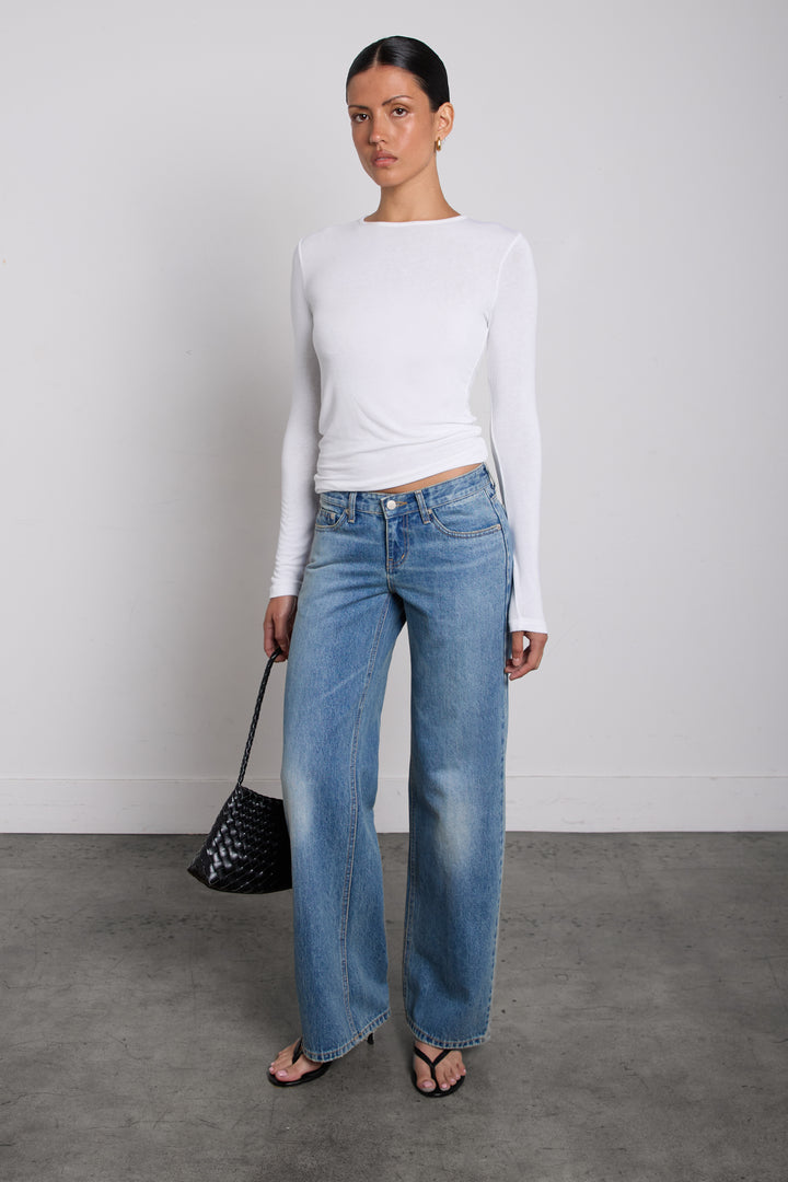 VINTAGE WASH STRAIGHT JEAN in Medium Wash — alternate angle