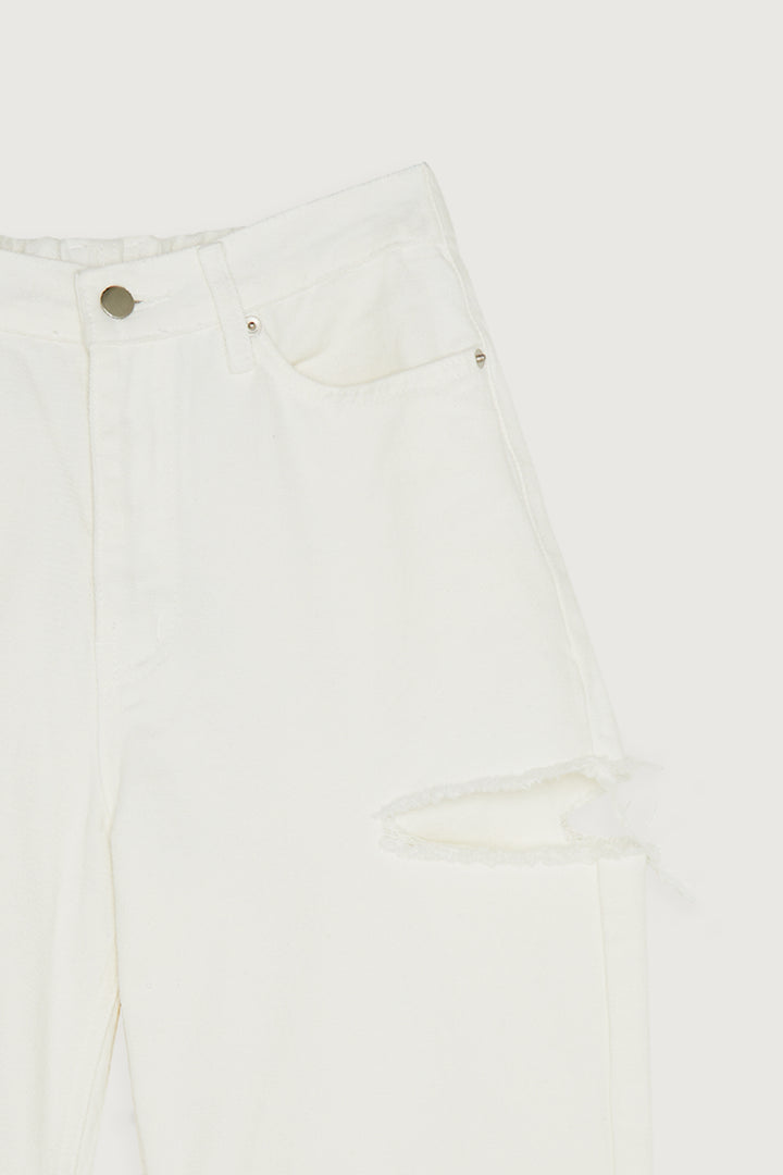 DISTRESSED WHITE JEANS in White — alternate angle