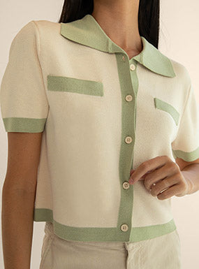 Contrast Trim Polo Sweater | OAK + FORT – OAK + FORT USA