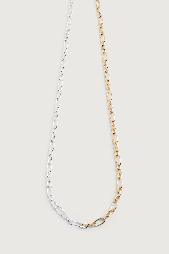 TWO-TONE FIGARO CHAIN NECKLACE