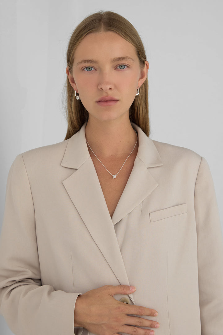 MINIMAL CHAIN WITH PENDANT in Silver — alternate angle