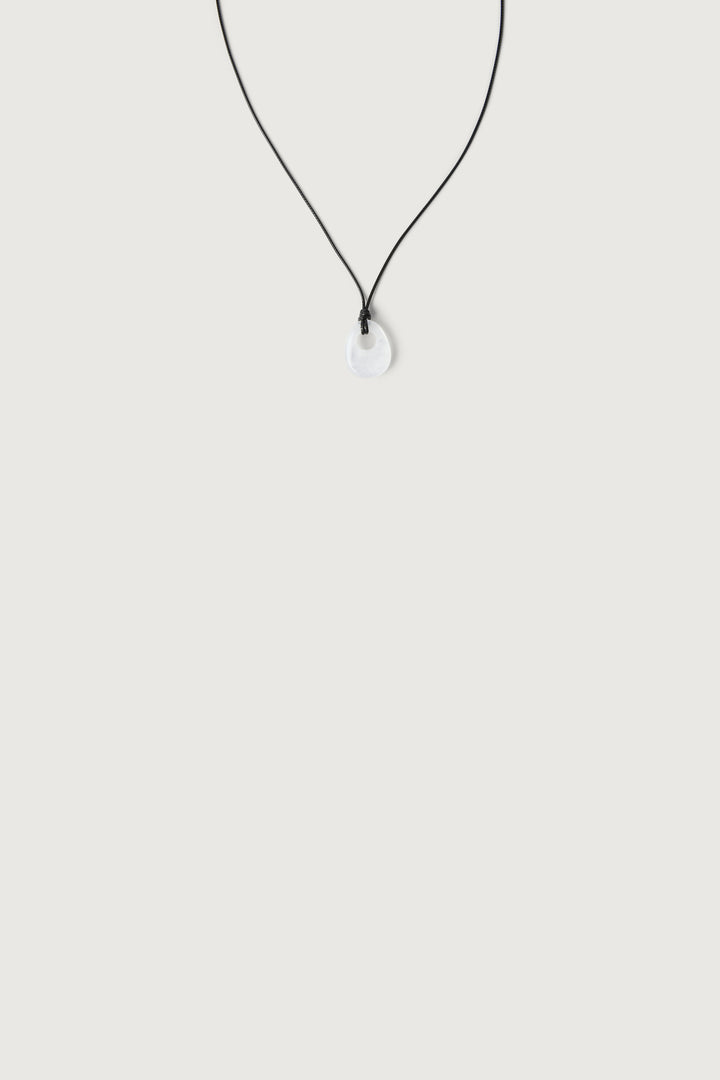 HOLLOW STONE PENDANT NECKLACE in Clear — alternate angle