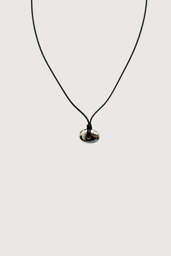 ORGANIC OVAL PENDANT NECKLACE in Silver — alternate angle