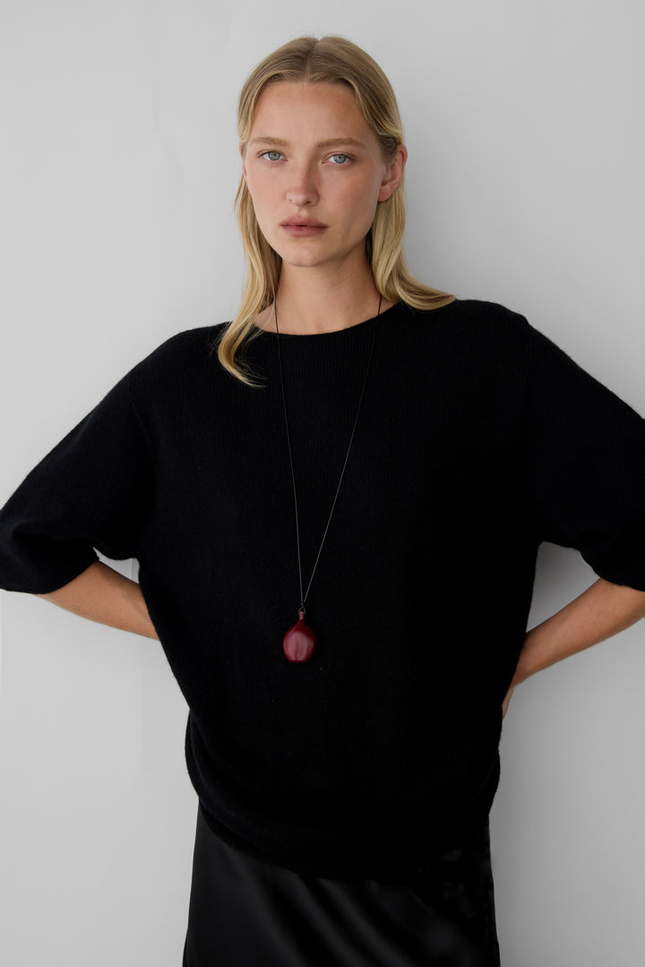 ORGANIC PENDANT CORD NECKLACE in Chestnut — alternate angle