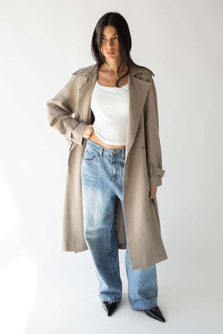 OVERSIZED TRENCH COAT in Brindle — alternate angle