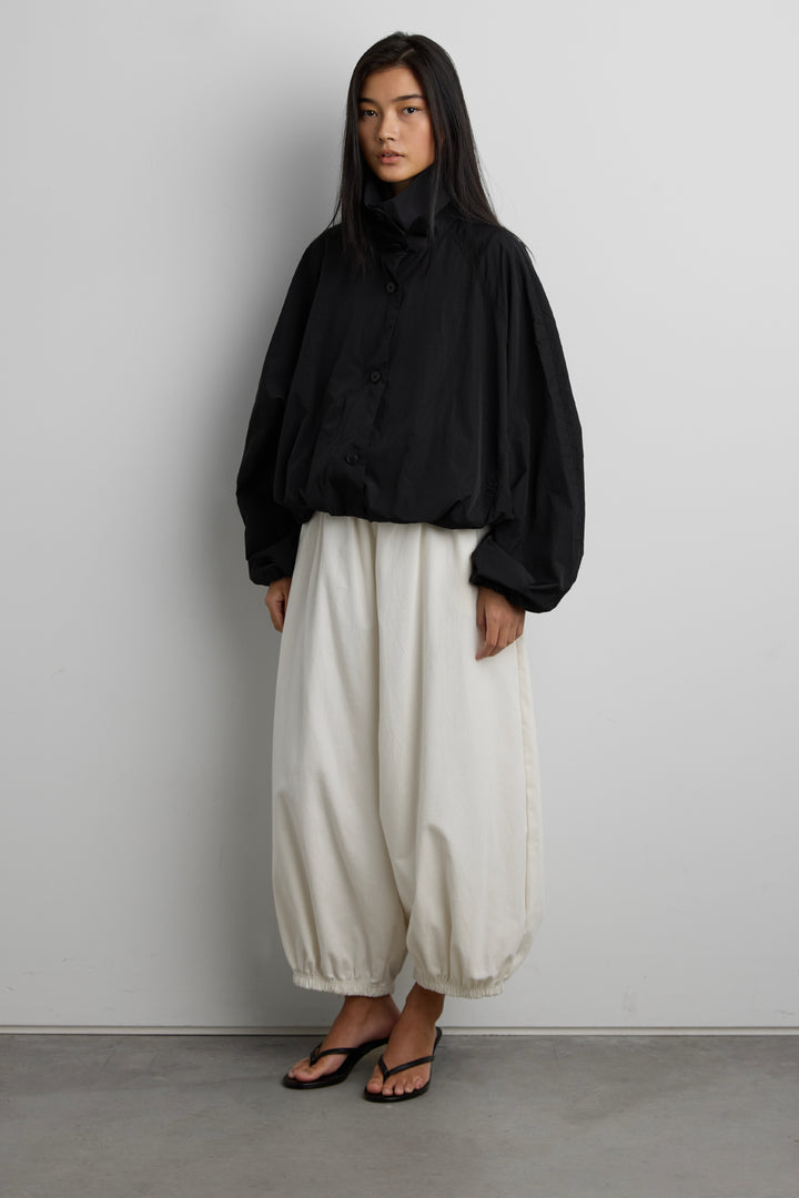 FUNNEL NECK NYLON JACKET in Black — alternate angle