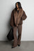 Reversible faux fur puffer jacket in after dark — main image