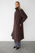 Oversized trench coat with funnel neck in coffee bean — main image