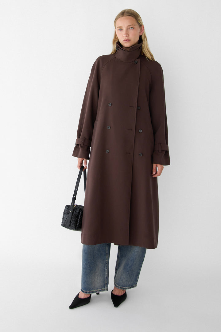 NEW OVERSIZED TRENCH COAT in Coffee Bean — alternate angle