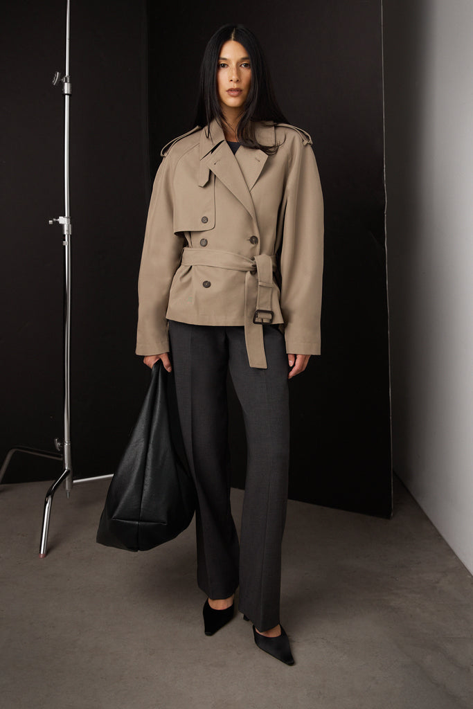 Short Belted Trench Coat | OAK + FORT – OAK + FORT USA