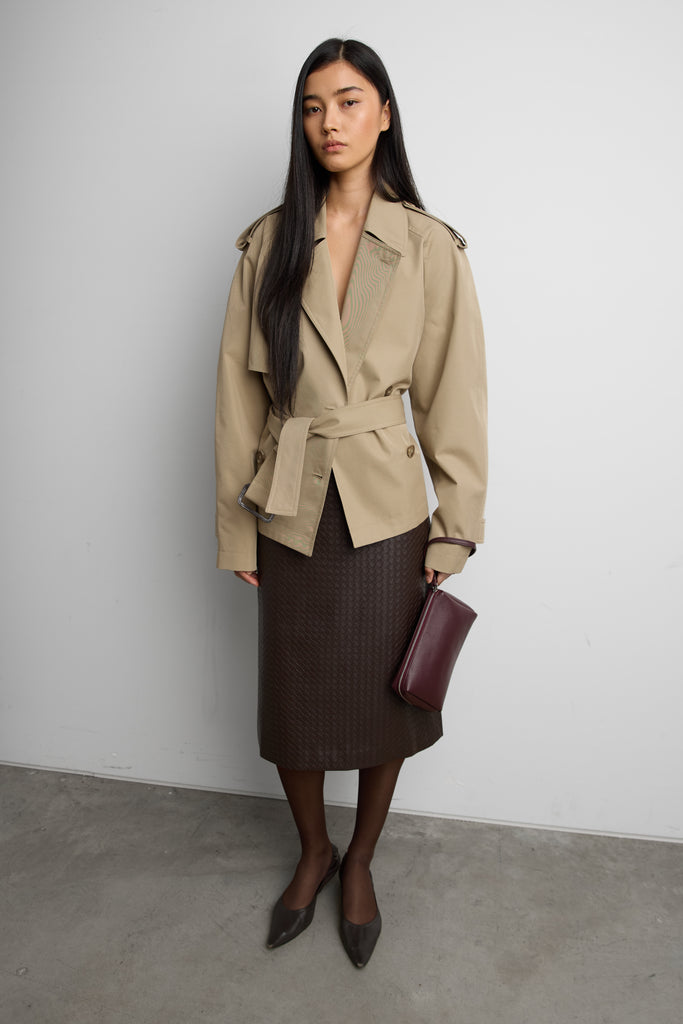 Short Belted Trench Coat | OAK + FORT – OAK + FORT USA