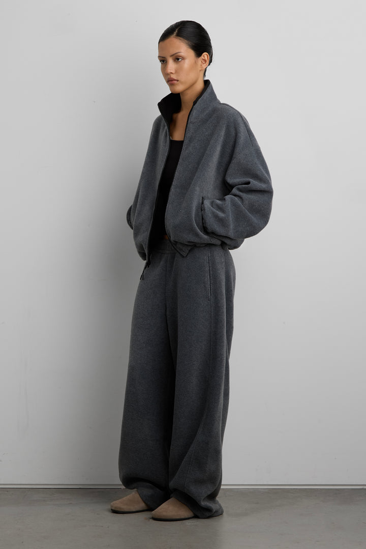 OVERSIZED FLEECE JACKET in Gray — alternate angle