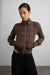 Military style zip-up jacket in brown — main image