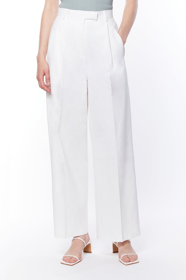 STRAIGHT LEG PANT in Cream — alternate angle