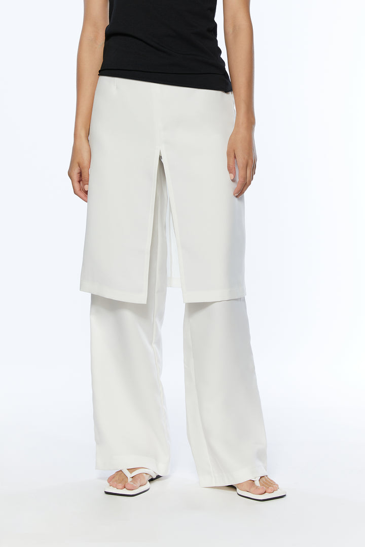 DOUBLE LAYER PANT in White — alternate angle