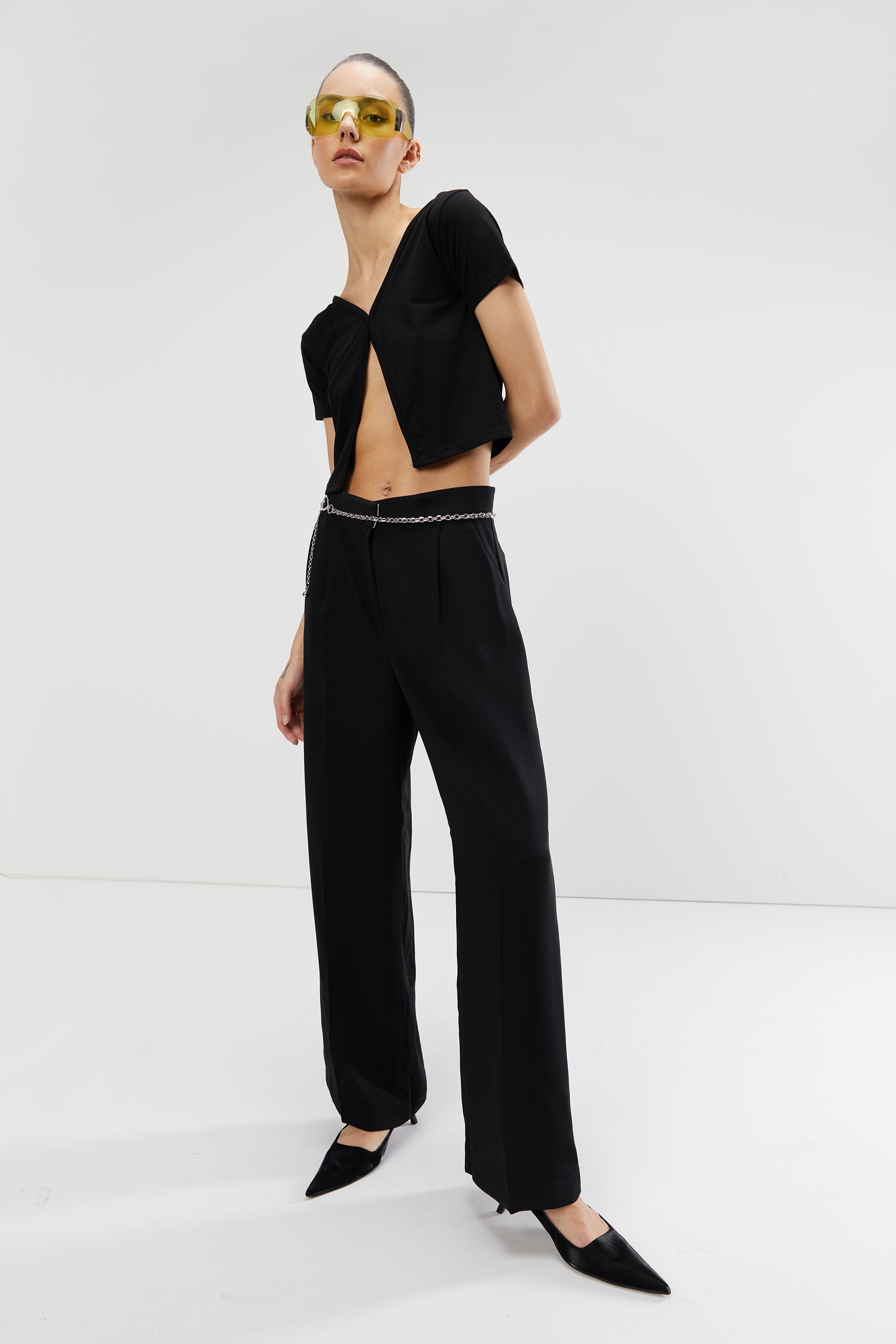 Single Pleat Wide Leg Pant | OAK + FORT – OAK + FORT USA