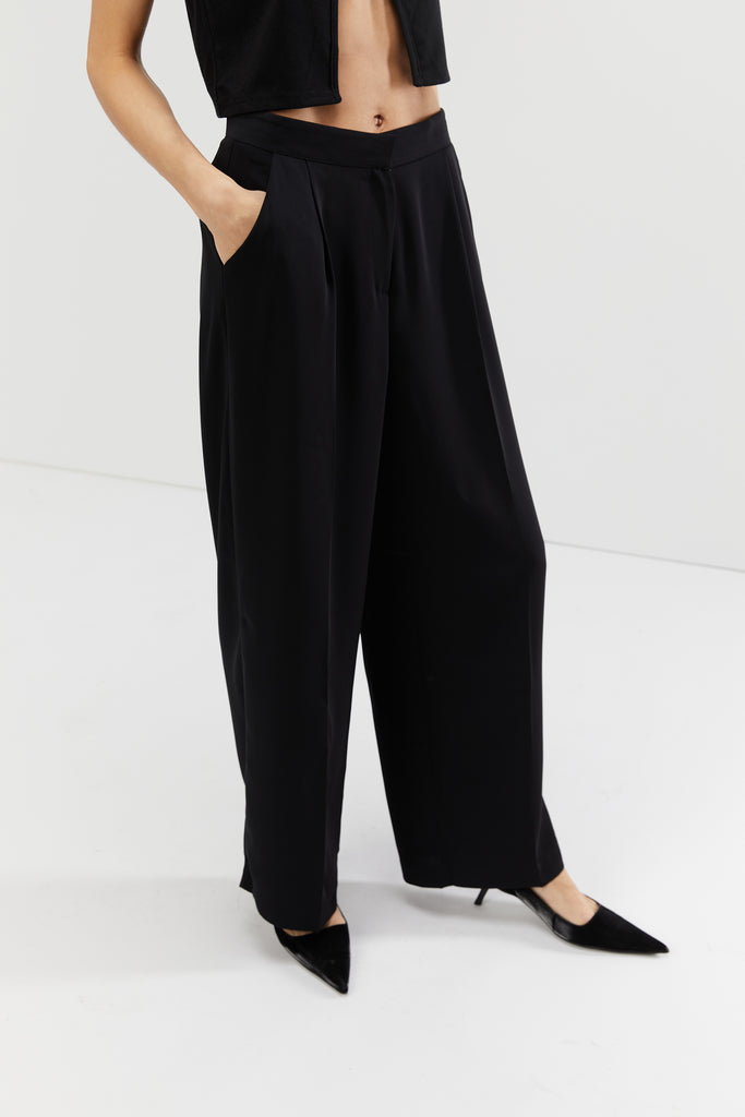 Single Pleat Wide Leg Pant | OAK + FORT – OAK + FORT USA