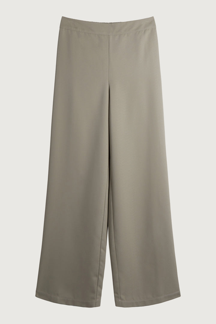 SATIN CREPE WIDE LEG PANT in Laurel Oak — alternate angle