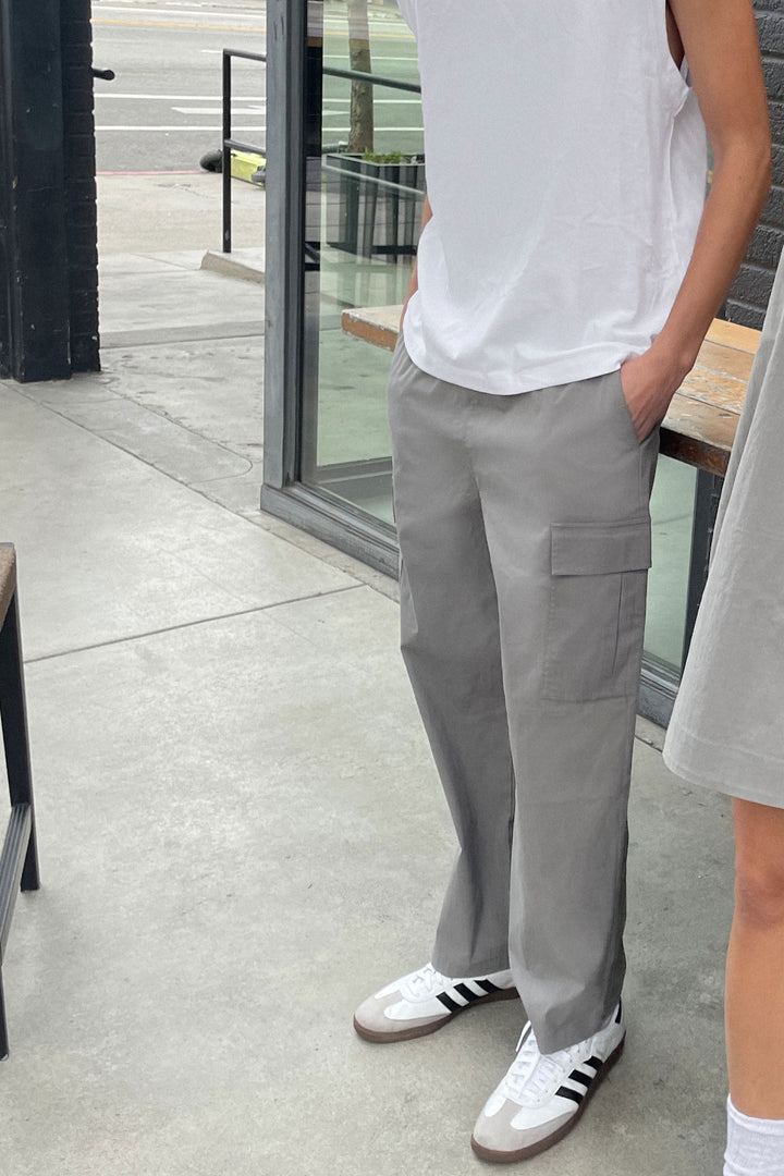 COTTON NYLON CARGO PANT in Steel Grey — alternate angle