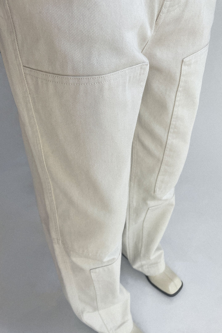 TWILL CARPENTER PANT in Oatmeal — alternate angle