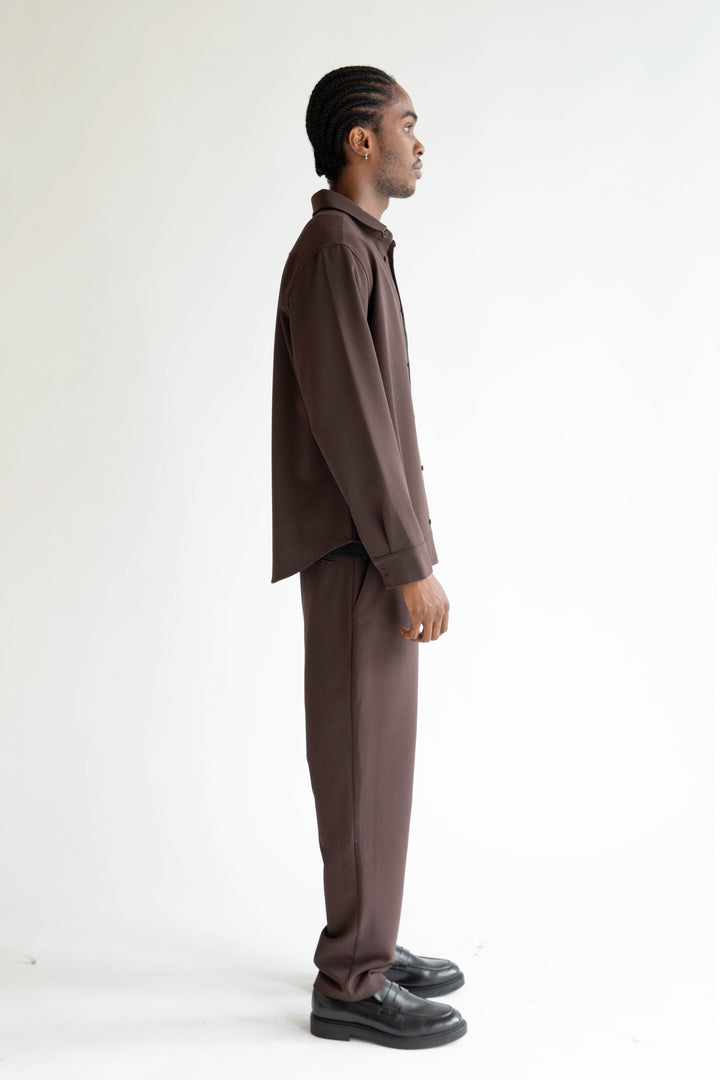 STRAIGHT LEG DRESS PANT in Coffee Bean — alternate angle