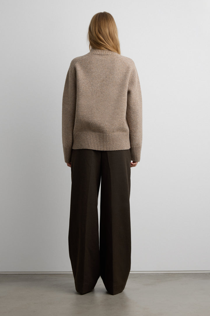 WIDE LEG TROUSER in Turkish Coffee — alternate angle