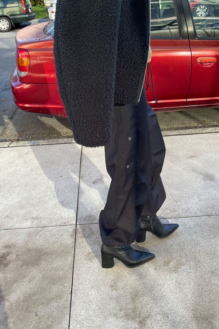WIDE LEG PARACHUTE PANT in Black — alternate angle