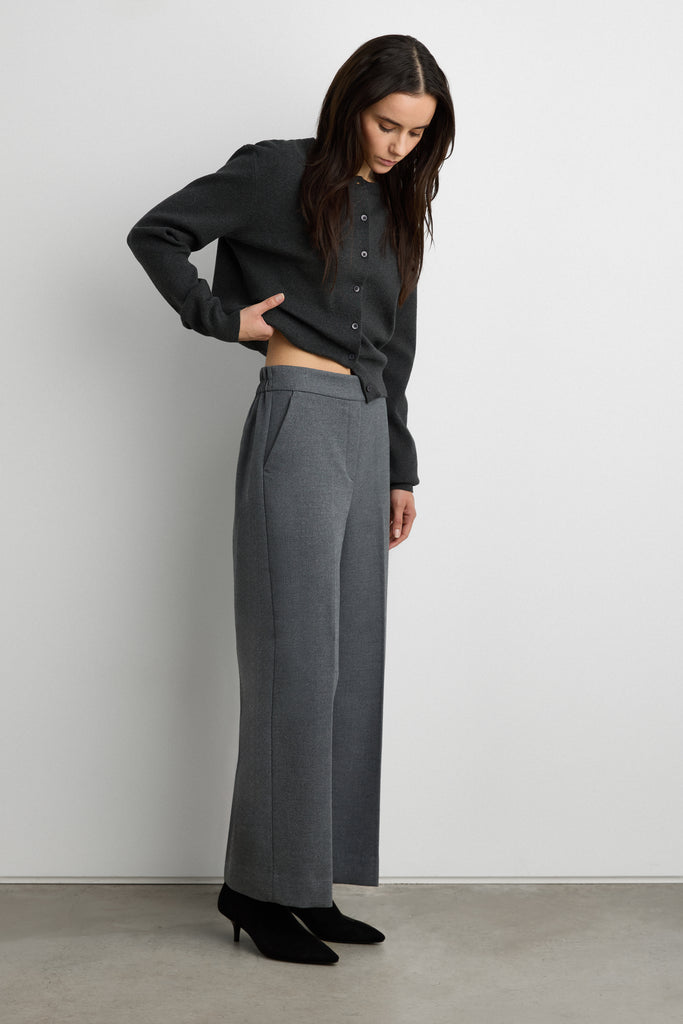 Cropped Half Elastic Waist Pant | OAK + FORT – OAK + FORT USA