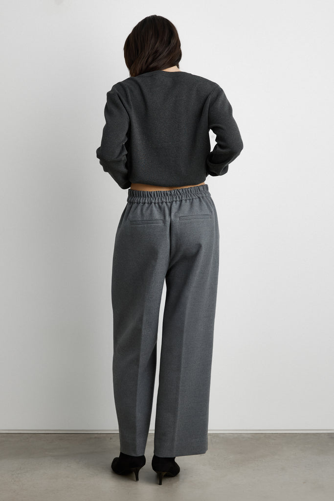 Cropped Half Elastic Waist Pant | OAK + FORT – OAK + FORT USA