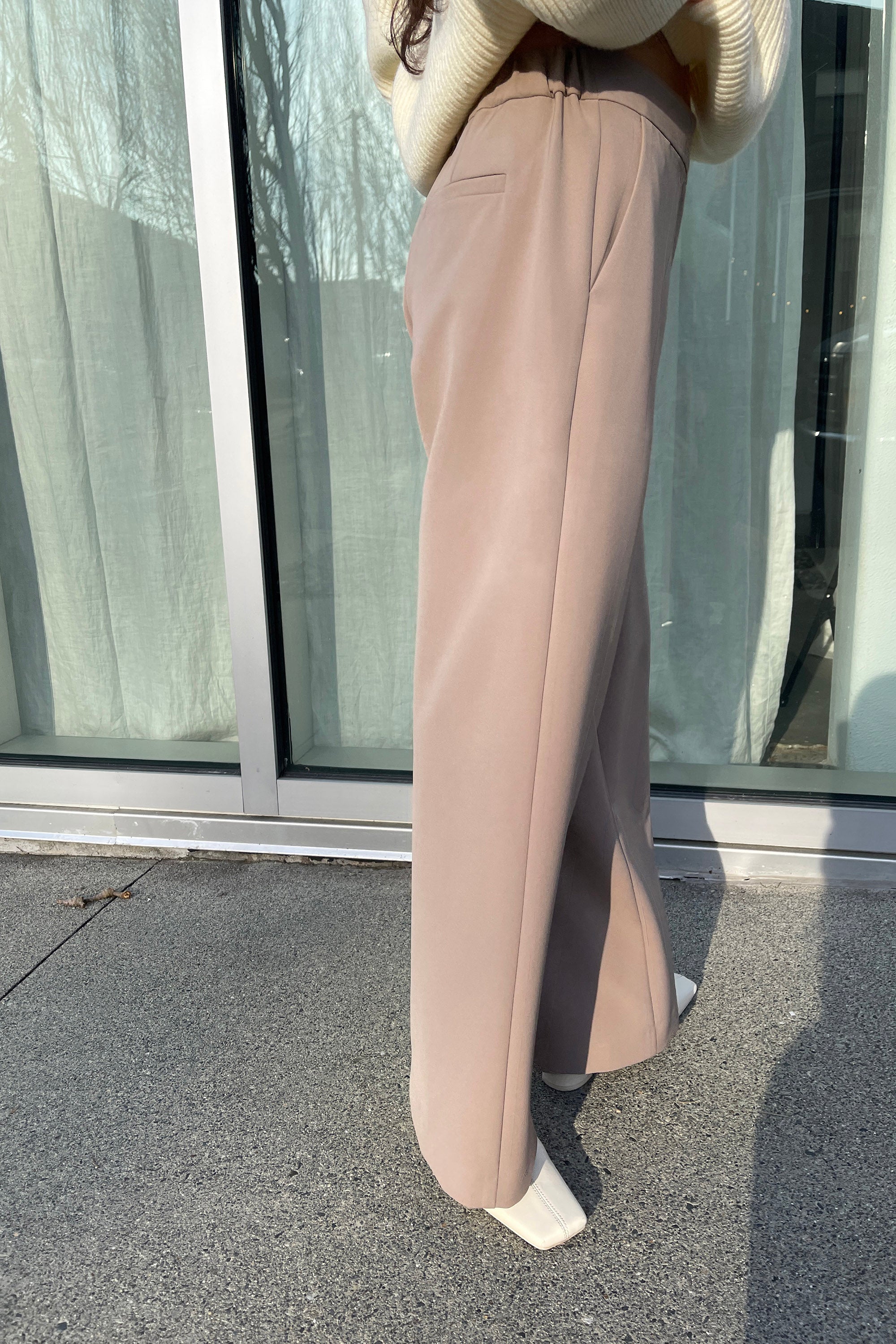 Half Elastic Wide Leg Pant | OAK + FORT – OAK + FORT USA