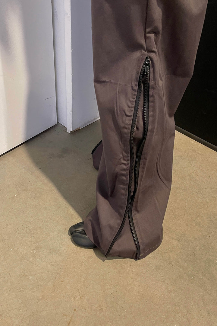 SIDE ZIP PANT in Taupe — alternate angle