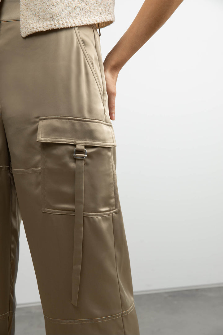 SATIN CARGO PANT