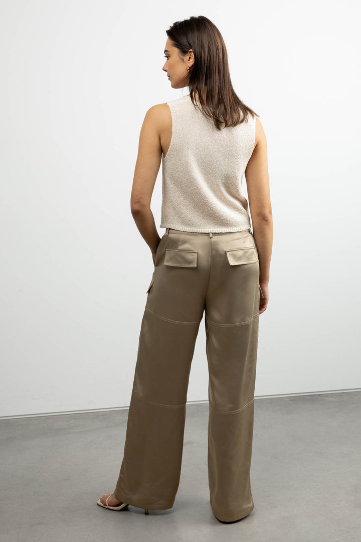 SATIN CARGO PANT