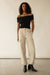 TWILL WIDE LEG CARGO PANT WITH SHOCK CORD