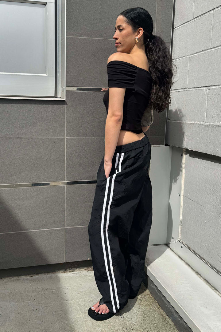 OVERSIZED TRACK PANT in Black White — alternate angle