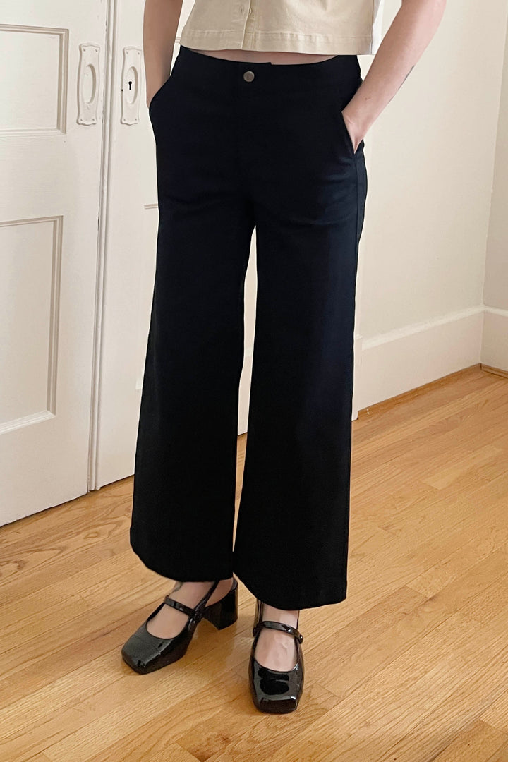 REGULAR LENGTH 28" TWILL WIDE LEG PANT