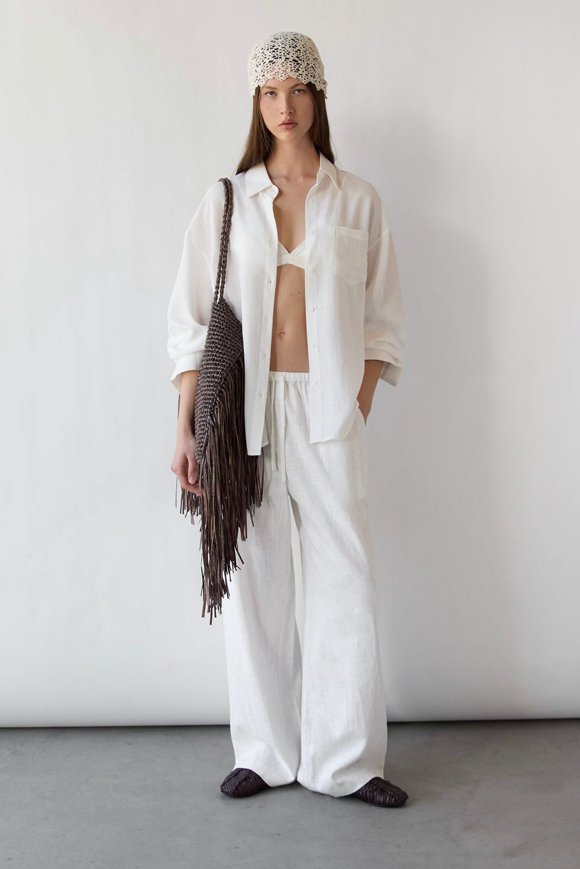 Linen Blend Wide Leg Pant | OAK + FORT – OAK + FORT USA