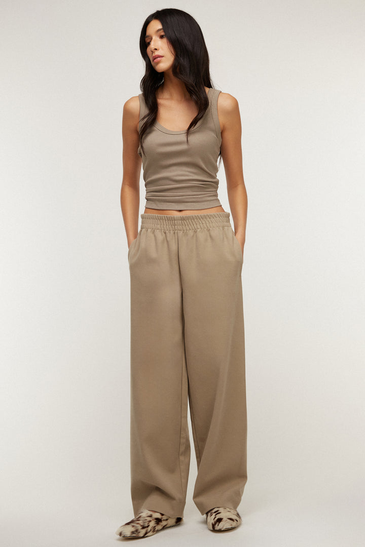 ELASTIC WAIST WOVEN PANT