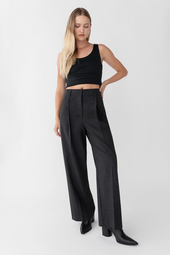 WIDE LEG HIGH-RISE DRESS PANT