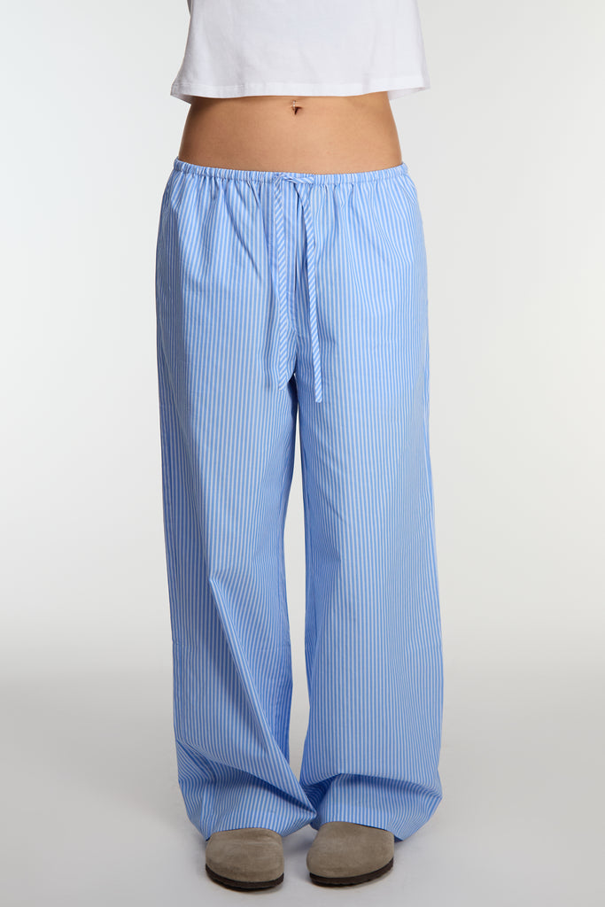 Striped Cotton Poplin Pajama Style Pant | OAK + FORT – OAK + FORT USA