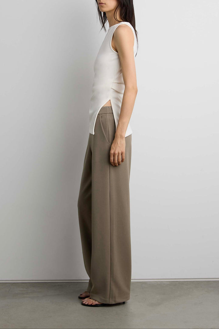 MID-RISE WIDE LEG PANT in Taupe — alternate angle