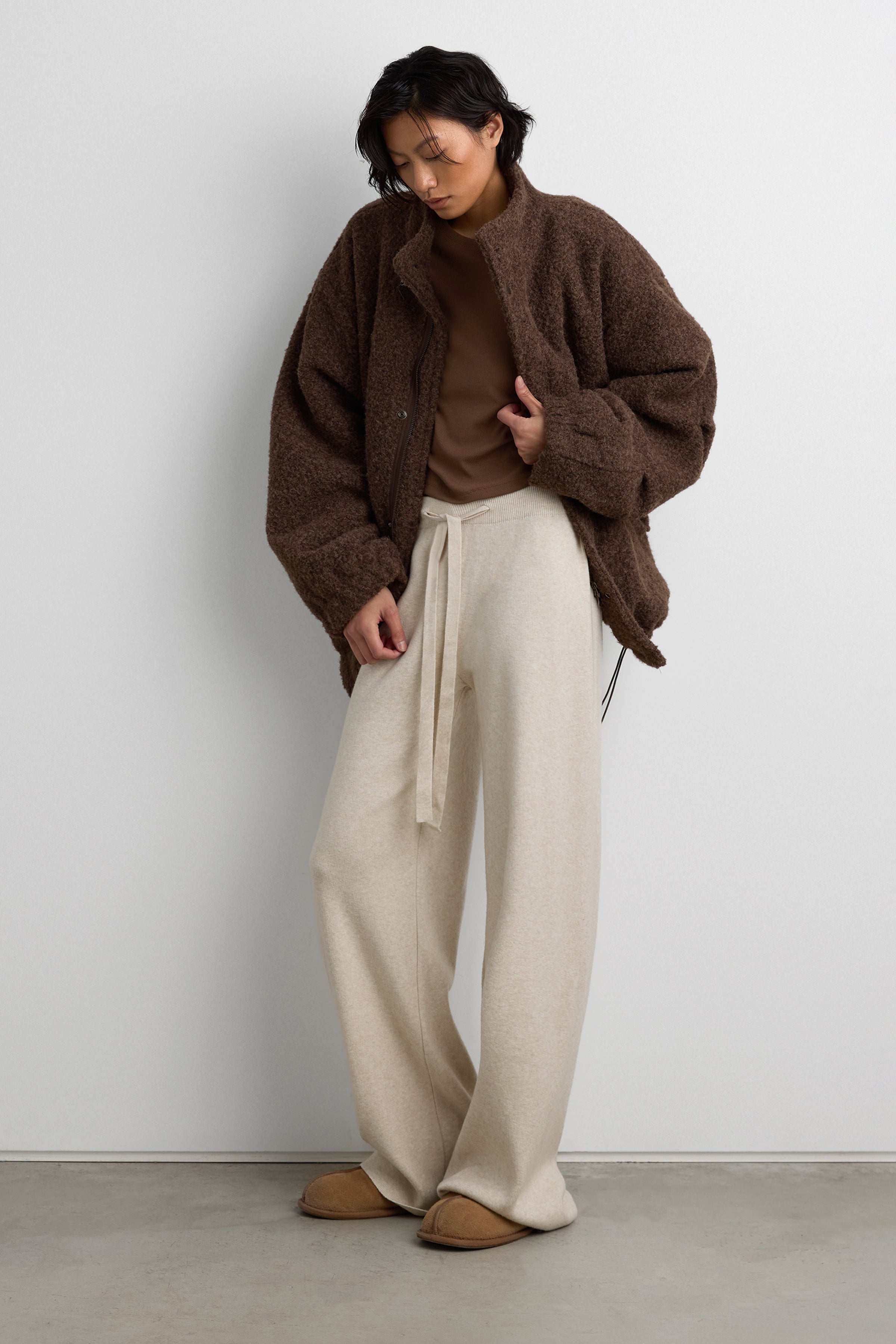 Funnel Neck Jacket with Buttons | OAK + FORT – OAK + FORT USA